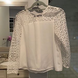 White Zara blouse with geometric cutout detail Small